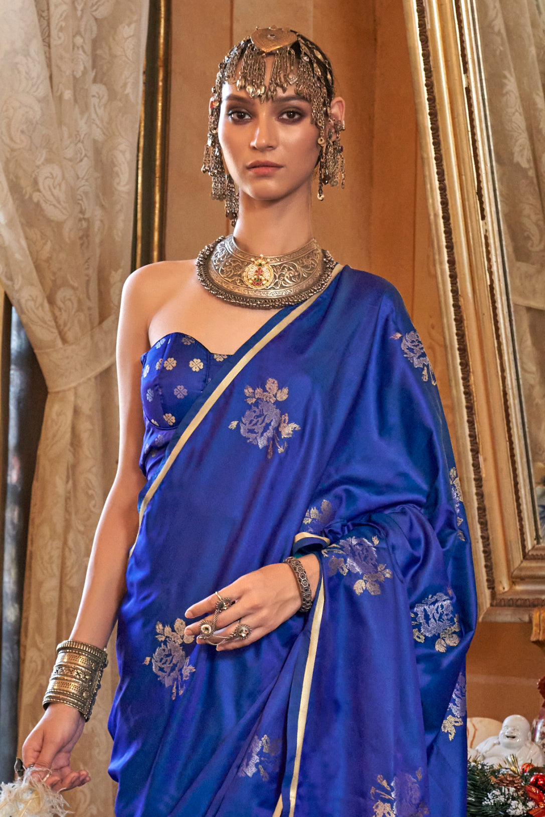 Elegant Satin Handloom Weaving Silk Saree-005