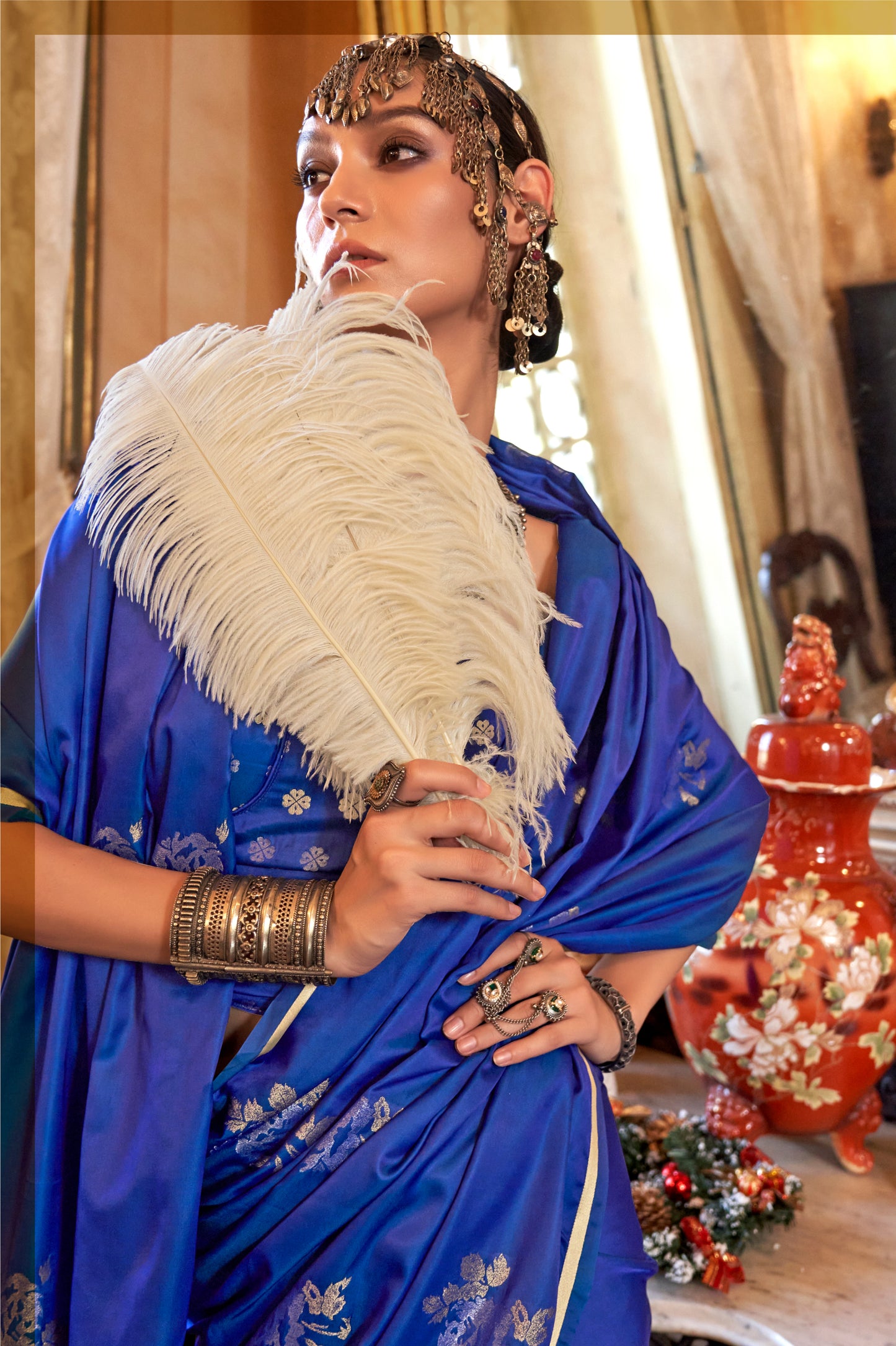 Elegant Satin Handloom Weaving Silk Saree-005