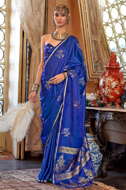 Elegant Satin Handloom Weaving Silk Saree-005