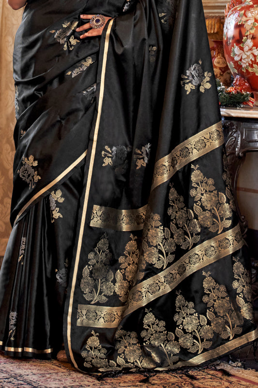 Elegant Satin Handloom Weaving Silk Saree-003