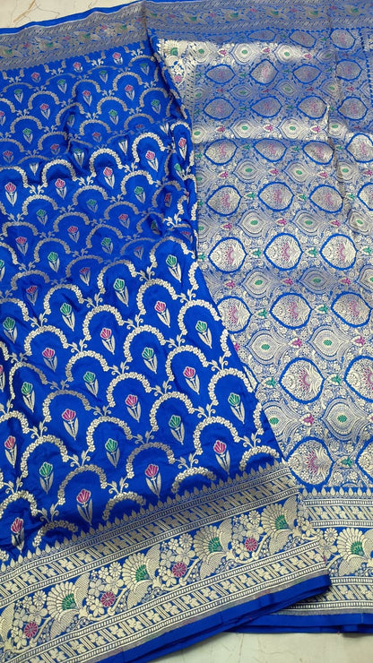 Banarasi Pure Katan Silk Saree with Handwoven Meenakari & Pure Gold Zari Work- KT001