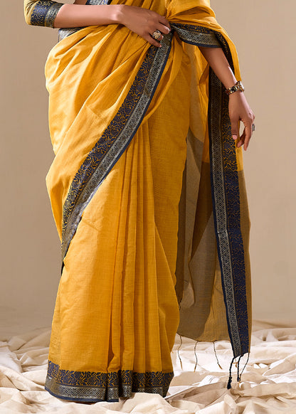 Handloom Cotton Saree with Contrast Border-006