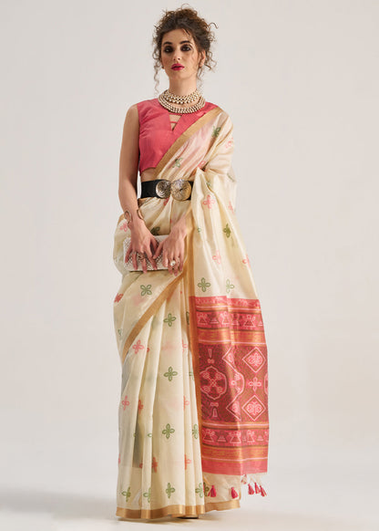 Blended Silk Saree with Woven Pallu-001