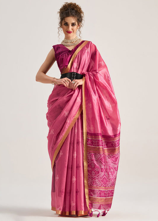 Blended Silk Saree with Woven Pallu-003