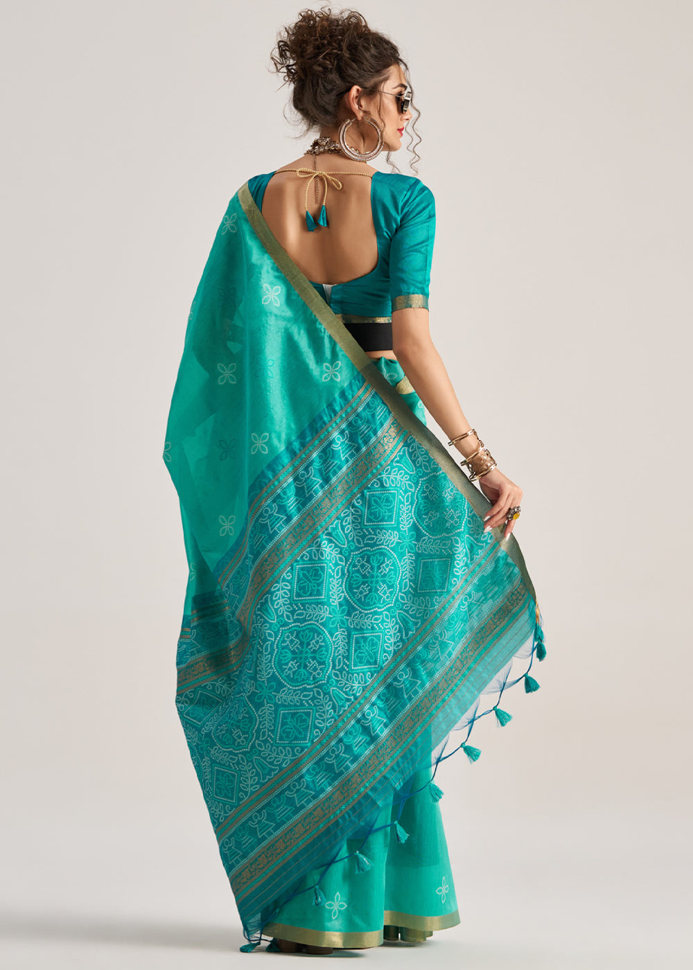Blended Silk Saree with Woven Pallu-004