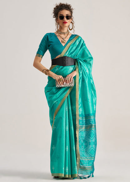 Blended Silk Saree with Woven Pallu-004