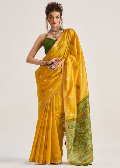 Blended Silk Saree with Woven Pallu-006