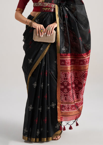 Blended Silk Saree with Woven Pallu-007