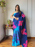 Printed Cotton Mulmul Sarees with Blouse 001