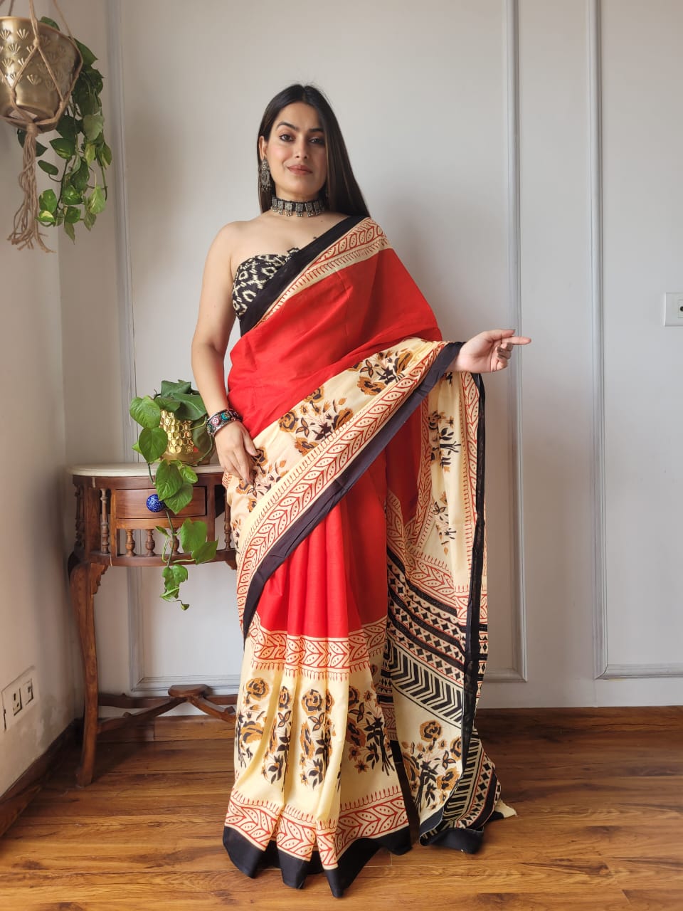 Printed Cotton Mulmul Sarees with Blouse 011