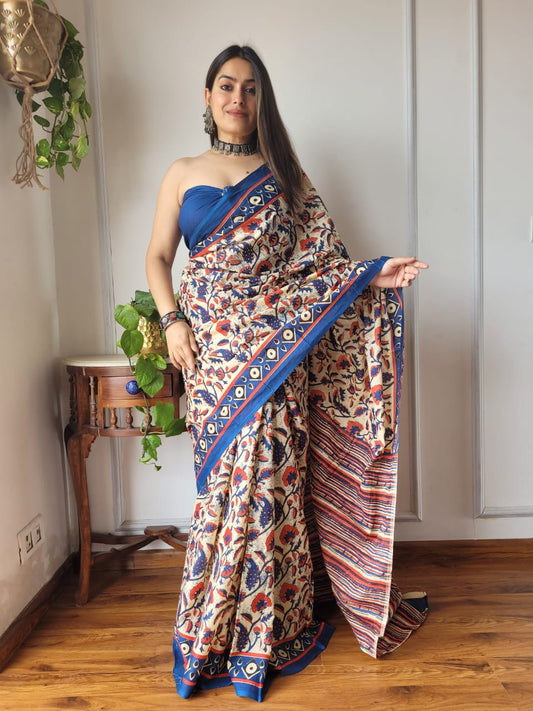 Printed Cotton Mulmul Sarees with Blouse 014