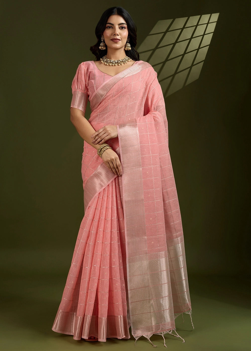 Blended Soft Silk Saree with Woven Pallu-002