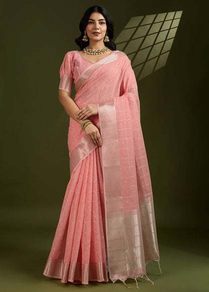 Blended Soft Silk Saree with Woven Pallu-002