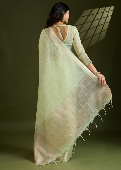 Blended Soft Silk Saree with Woven Pallu-003