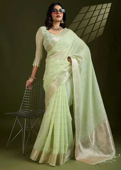 Blended Soft Silk Saree with Woven Pallu-003