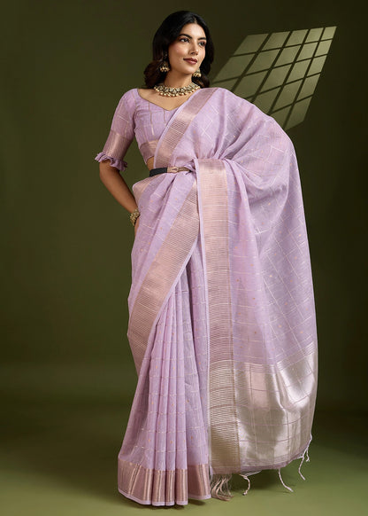 Blended Soft Silk Saree with Woven Pallu-004