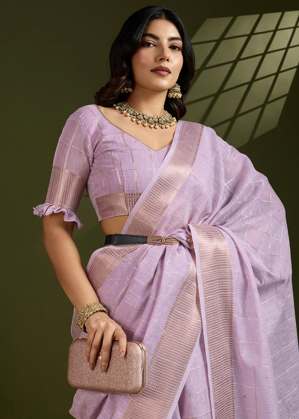 Blended Soft Silk Saree with Woven Pallu-004