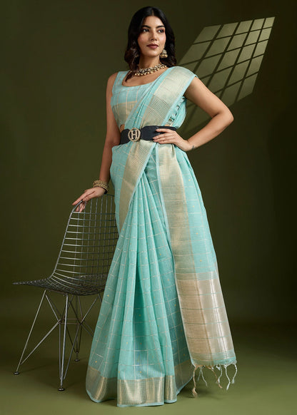 Blended Soft Silk Saree with Woven Pallu-005