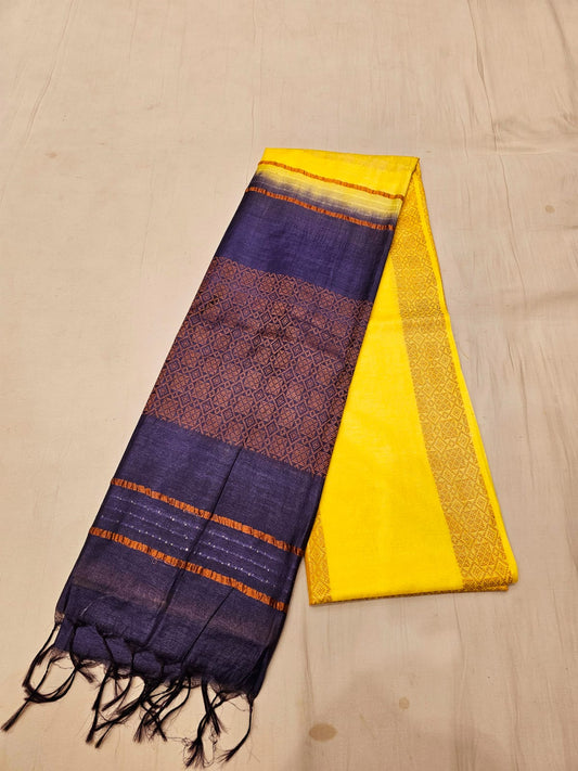 Graceful Linen Saree with Matching Blouse-002