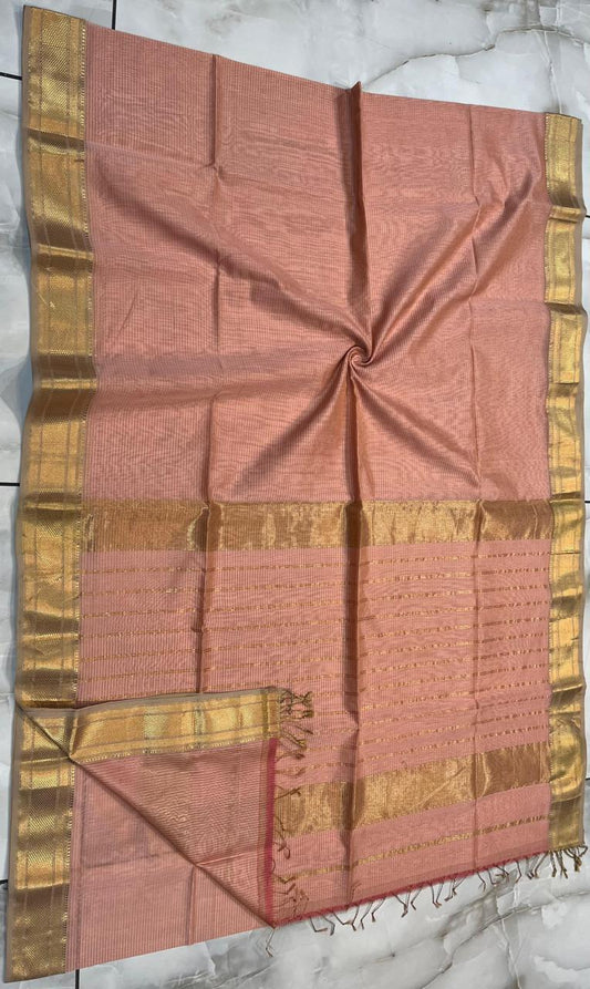 Maheshwari Handwoven Tissue Saree- 025