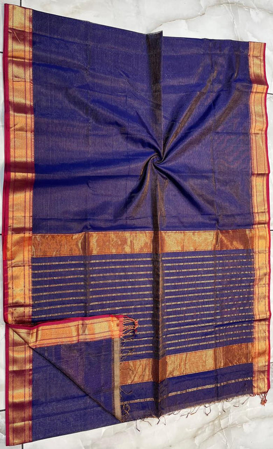 Maheshwari Handwoven Tissue Saree- 023