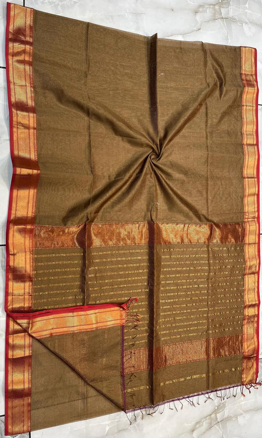 Maheshwari Handwoven Tissue Saree- 021