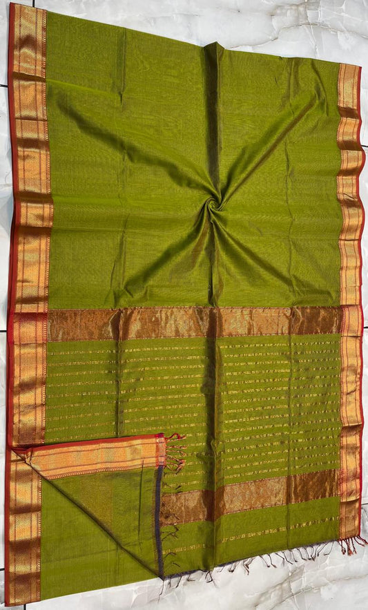 Maheshwari Handwoven Tissue Saree- 022