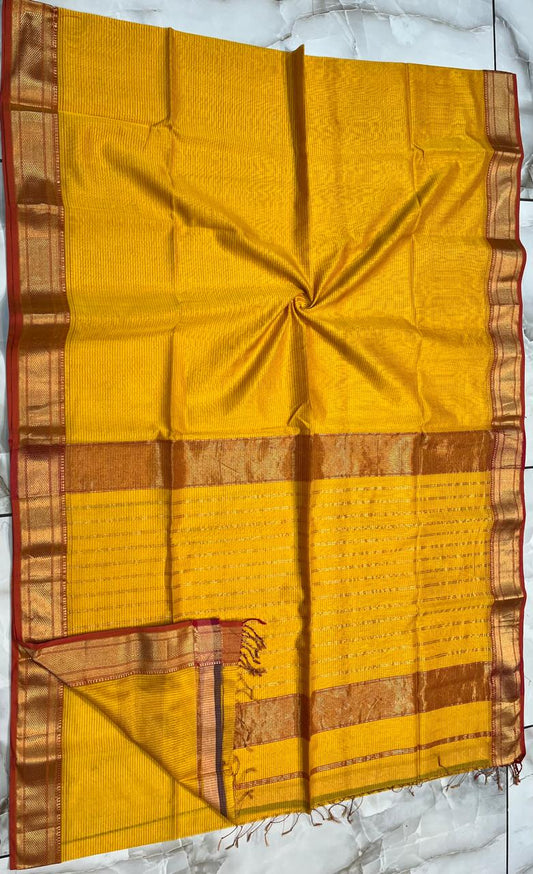 Maheshwari Handwoven Tissue Saree- 018