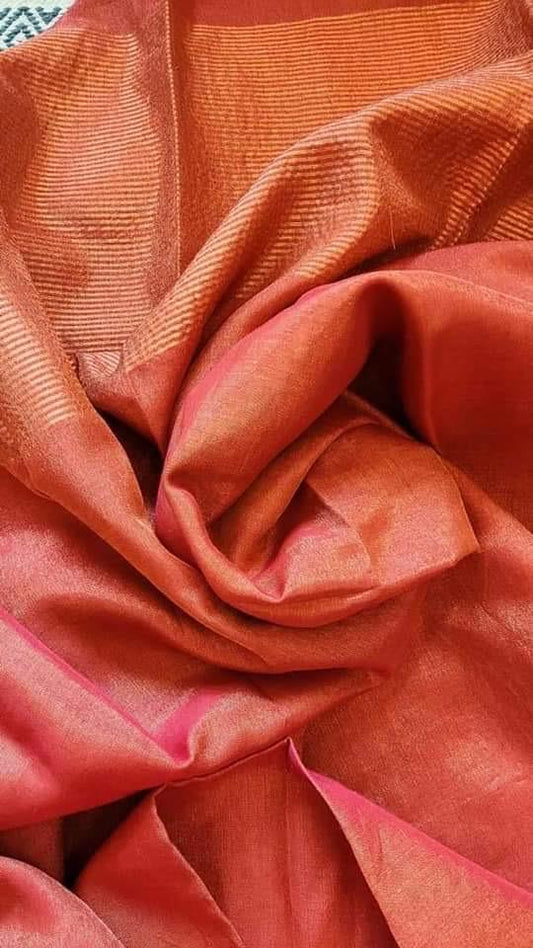 Luxurious Soft Tissue Linen Saree with Running Blouse Piece- 008