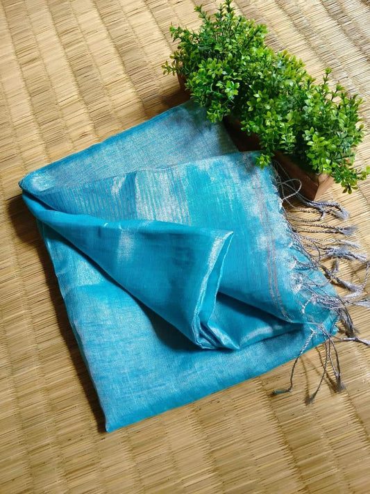 Luxurious Soft Tissue Linen Saree with Running Blouse Piece- 011