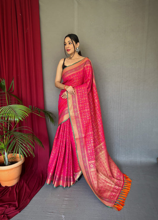 Patola Silk Saree with Patola Fusion-002