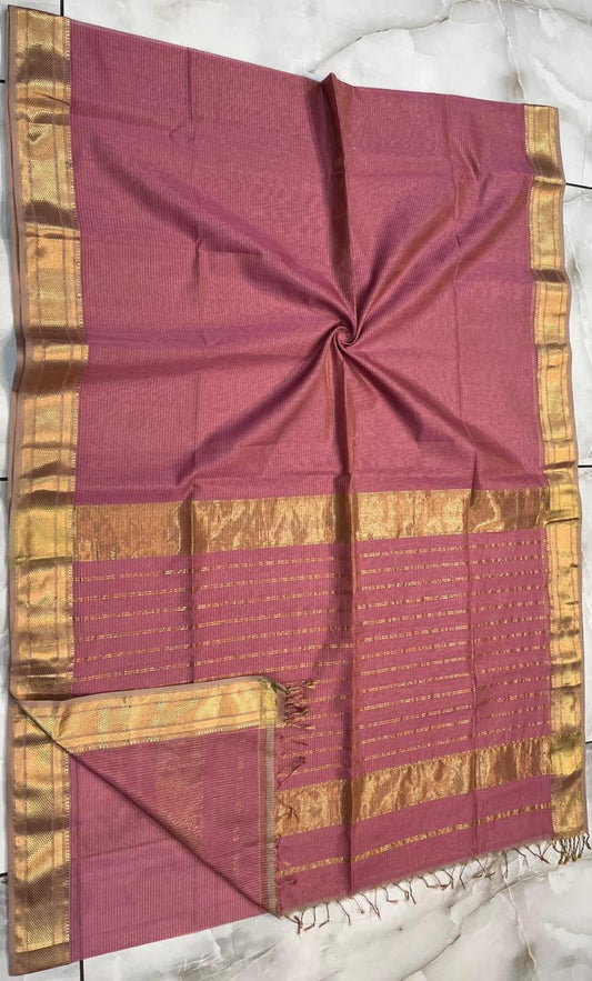 Maheshwari Handwoven Tissue Saree- 025