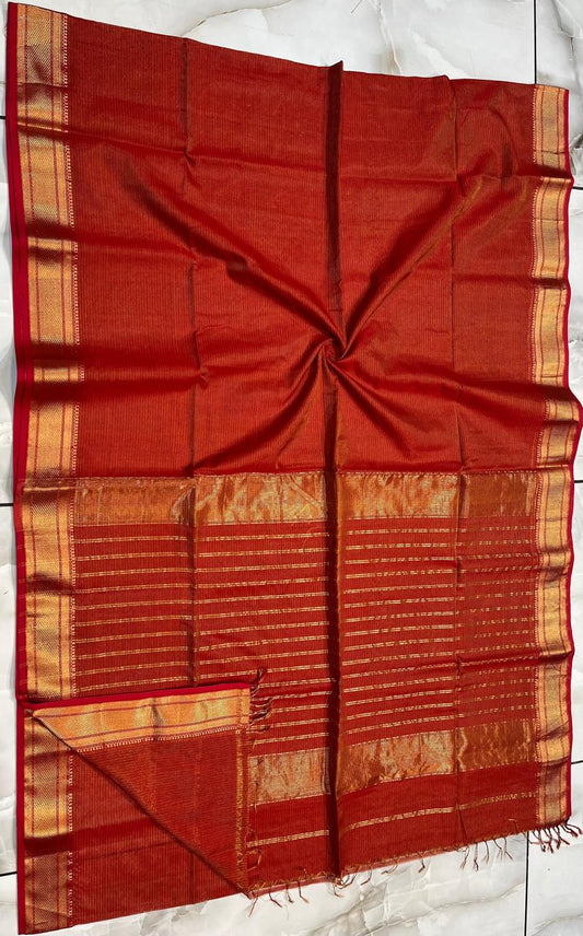 Maheshwari Handwoven Tissue Saree- 015