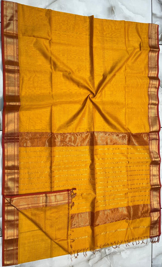 Maheshwari Handwoven Tissue Saree- 014