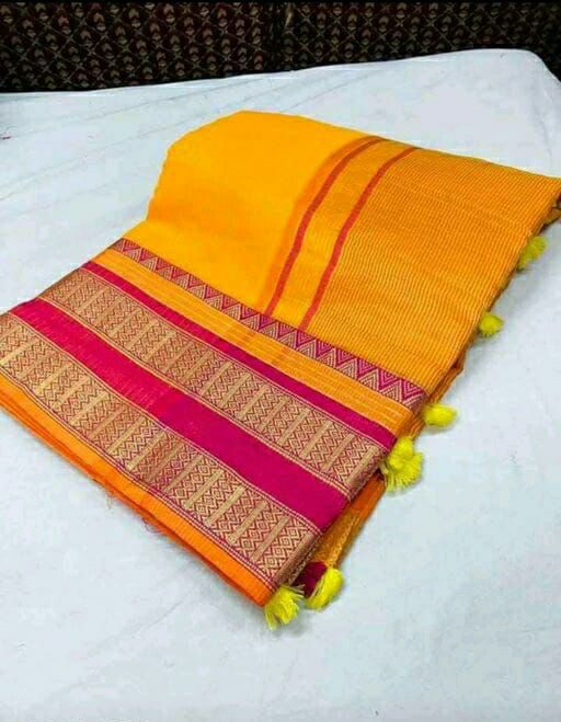 Super Soft Kota Doria Cotton Saree with Heavy Jacquard Weaving Border - 010