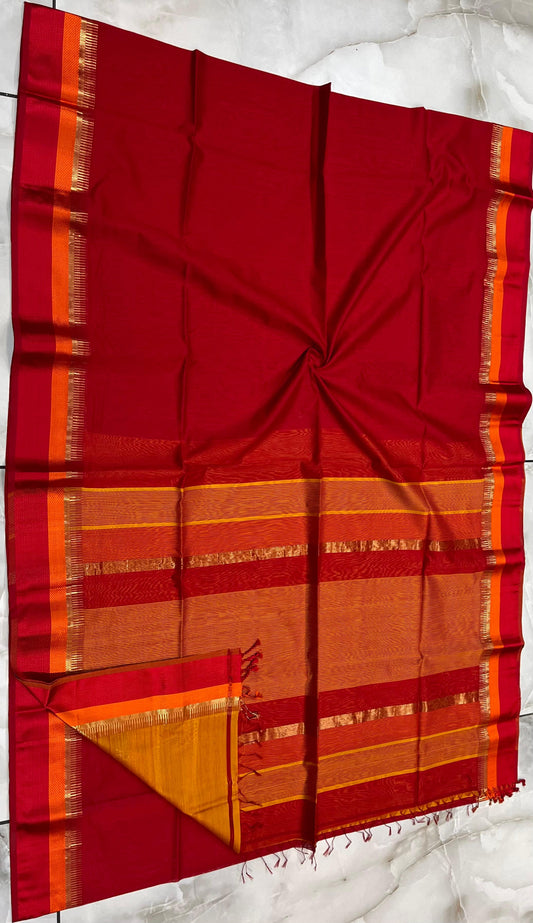 Maheshwari Saree in Handwoven Heritage Weave-042