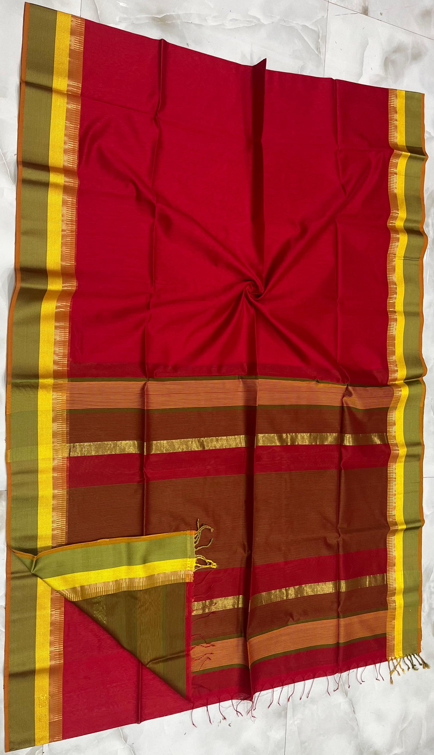 Maheshwari Saree in Handwoven Heritage Weave-028