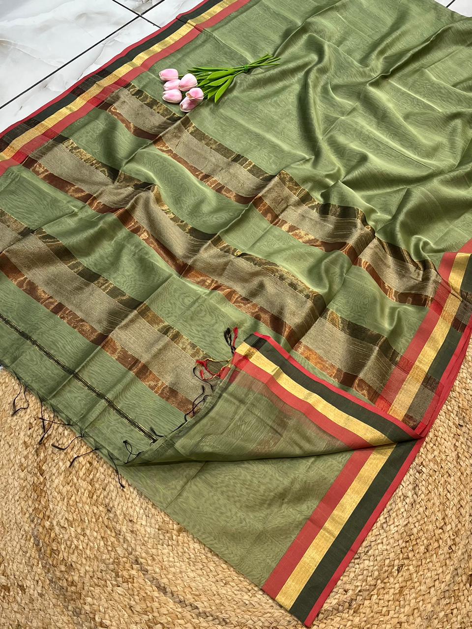 Maheshwari Saree in Handwoven Heritage Weave-206