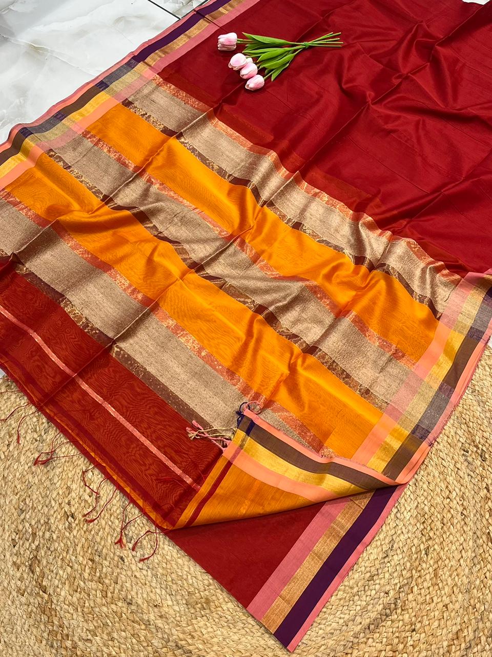Maheshwari Saree in Handwoven Heritage Weave-186