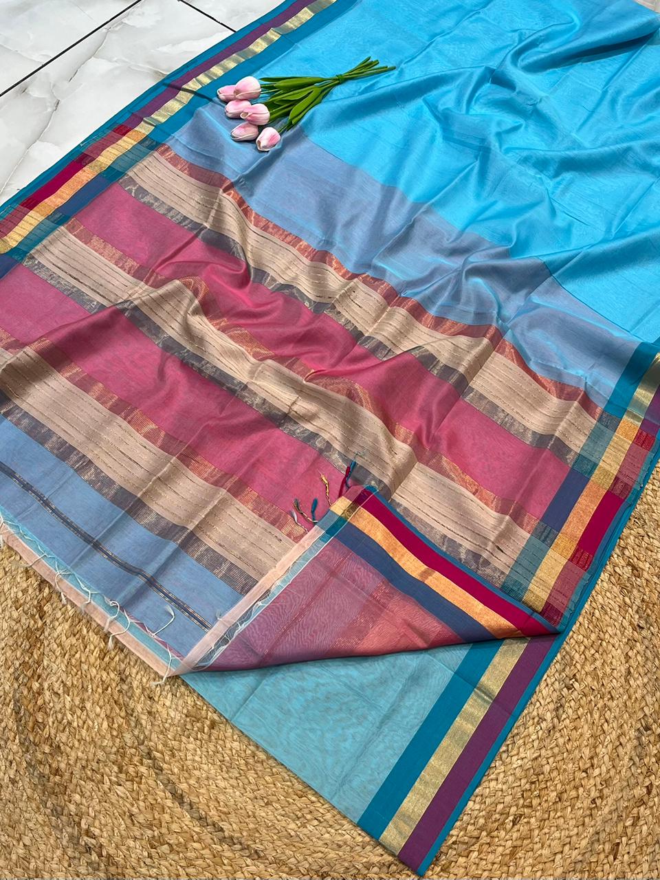 Maheshwari Saree in Handwoven Heritage Weave-196