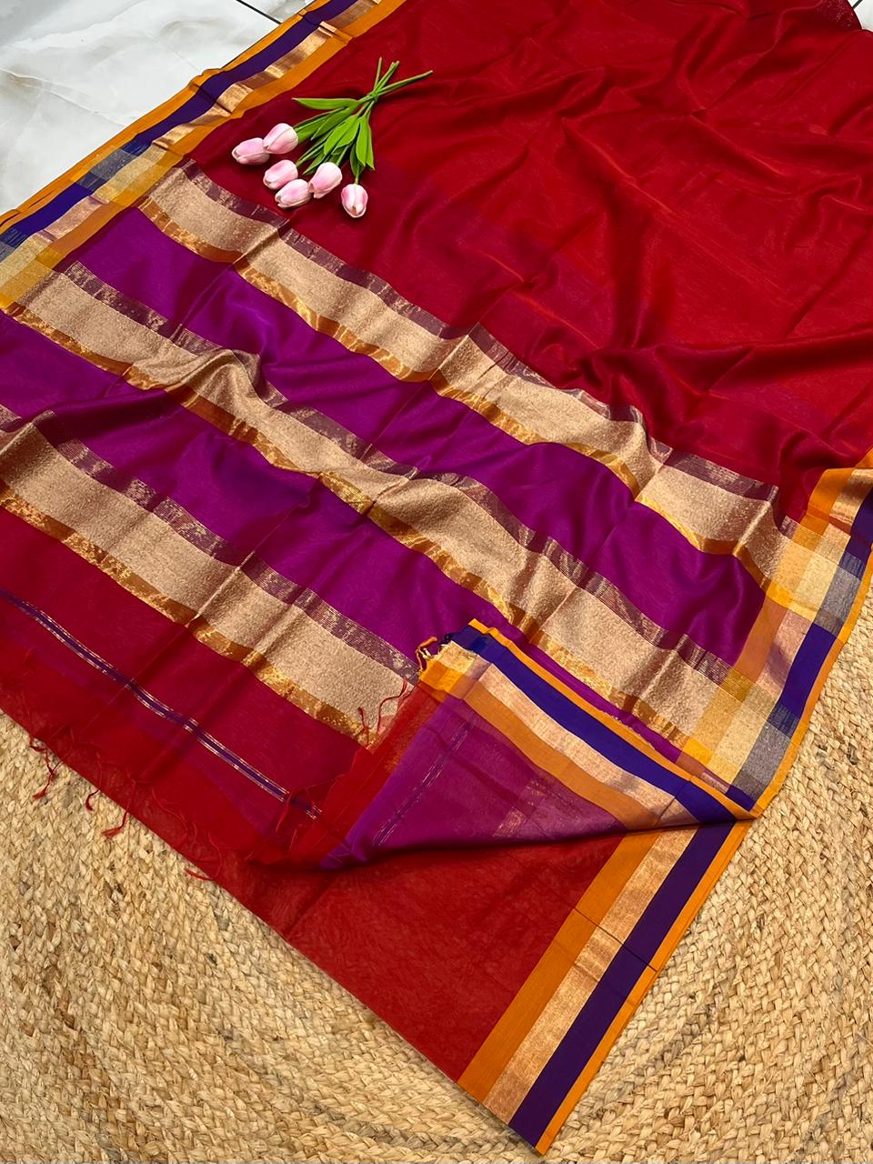 Maheshwari Saree in Handwoven Heritage Weave-180