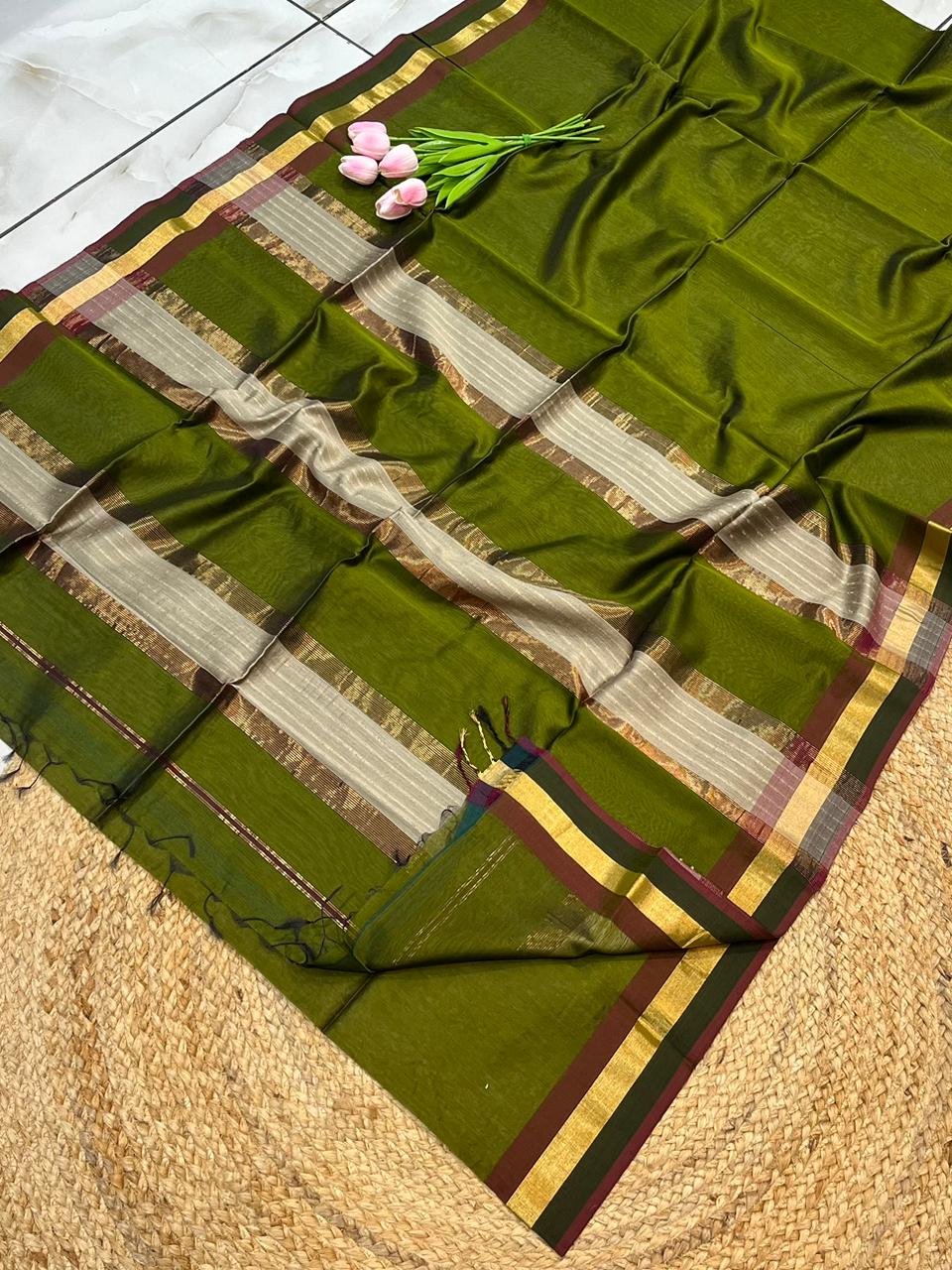 Maheshwari Saree in Handwoven Heritage Weave-198