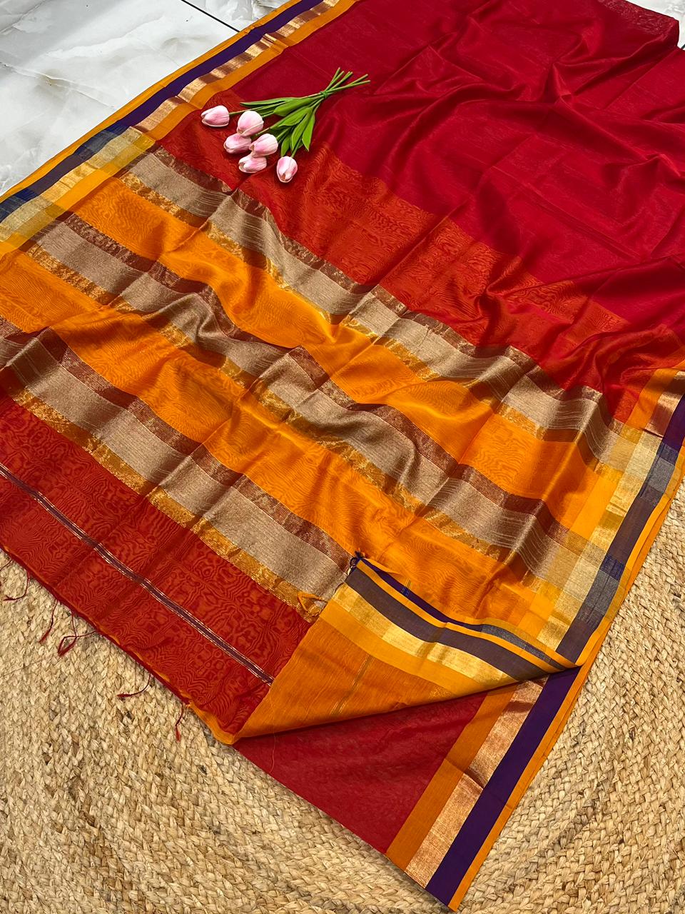 Maheshwari Saree in Handwoven Heritage Weave-179
