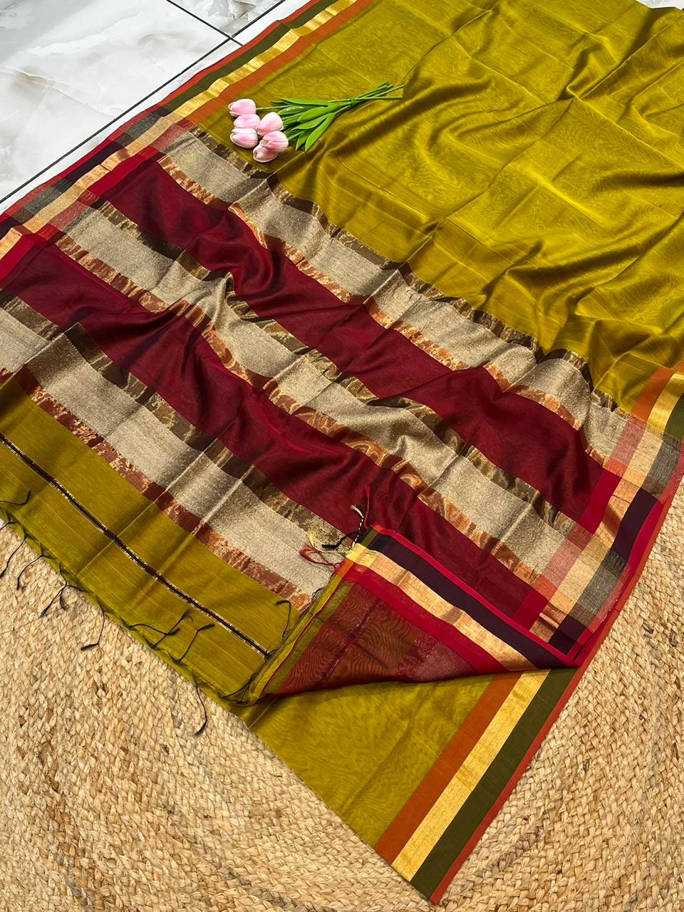 Maheshwari Saree in Handwoven Heritage Weave-183