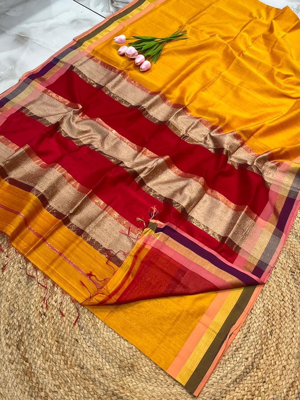 Maheshwari Saree in Handwoven Heritage Weave-216