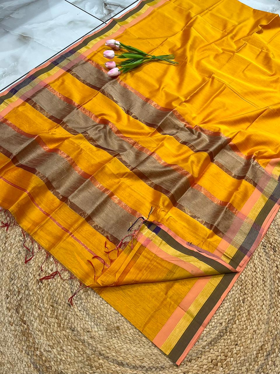 Maheshwari Saree in Handwoven Heritage Weave-193