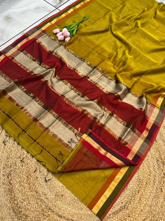 Maheshwari Saree in Handwoven Heritage Weave-200
