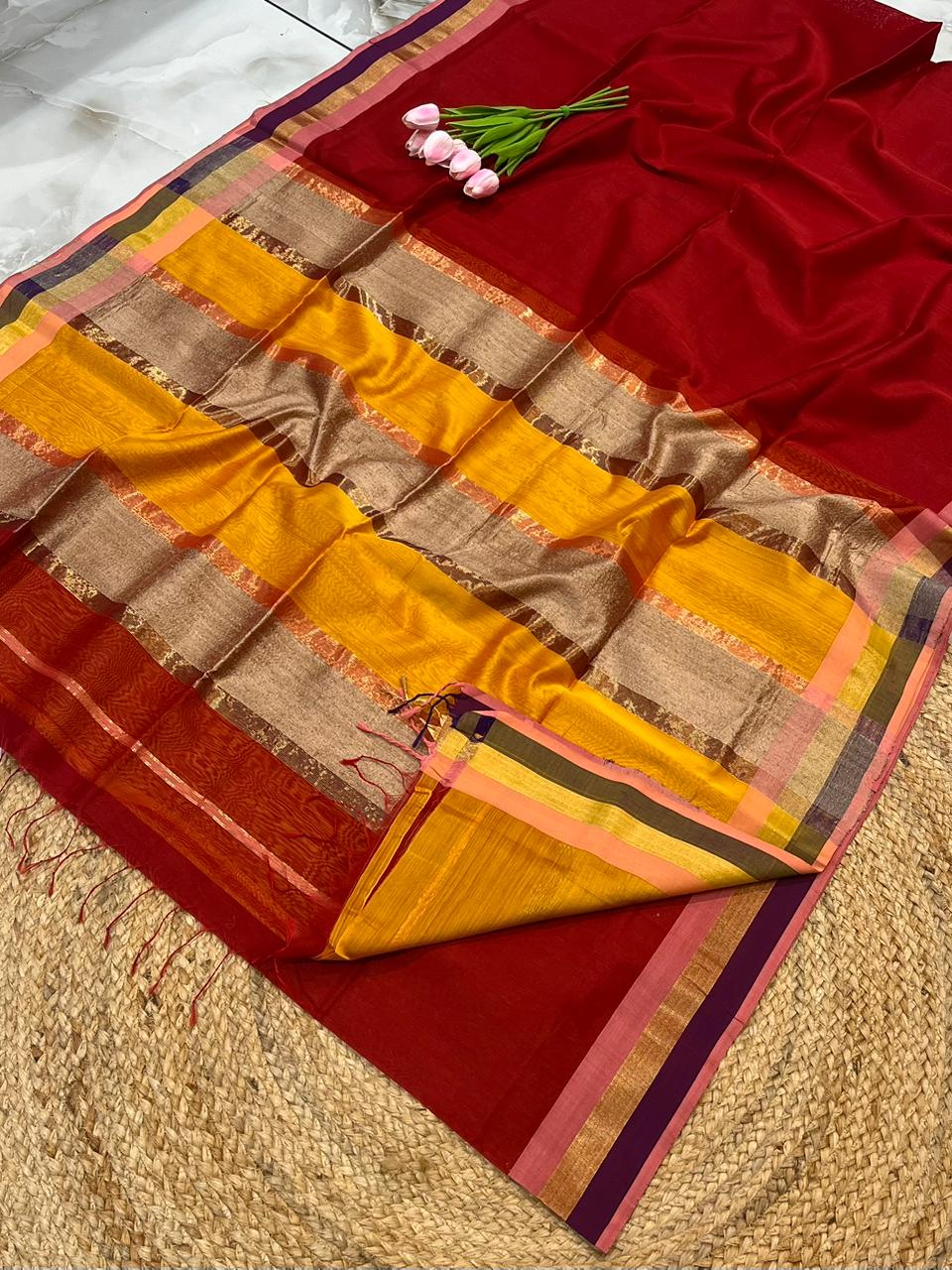 Maheshwari Saree in Handwoven Heritage Weave-181