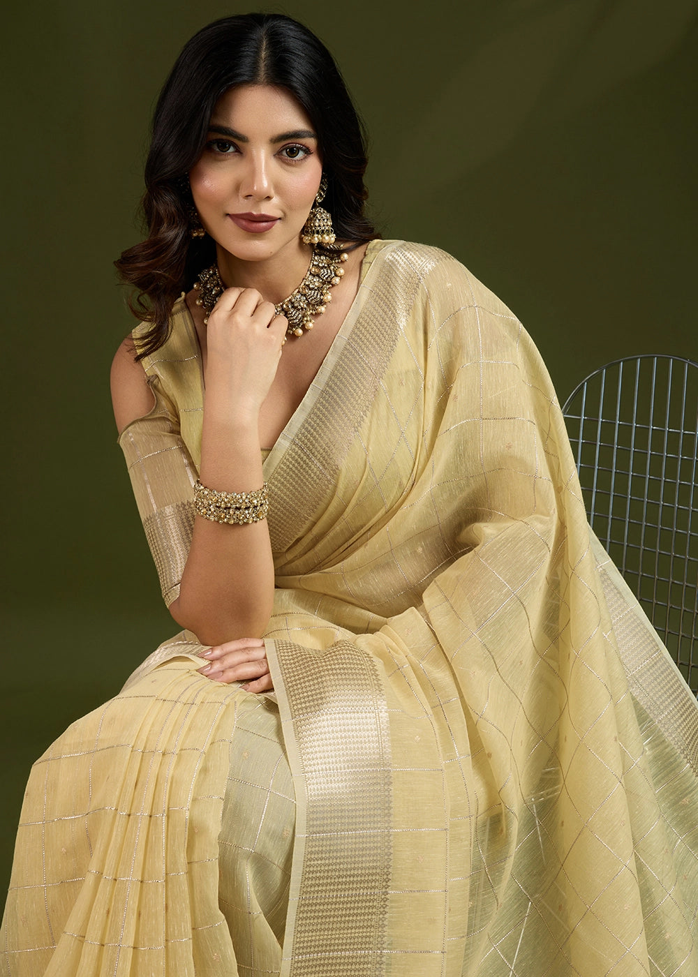Blended Soft Silk Saree with Woven Pallu-006