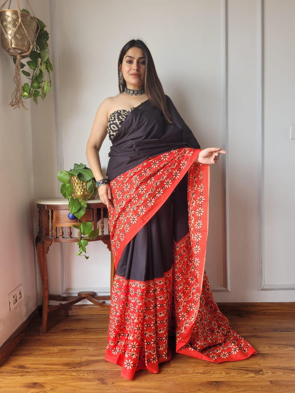 Printed Cotton Mulmul Sarees with Blouse 004